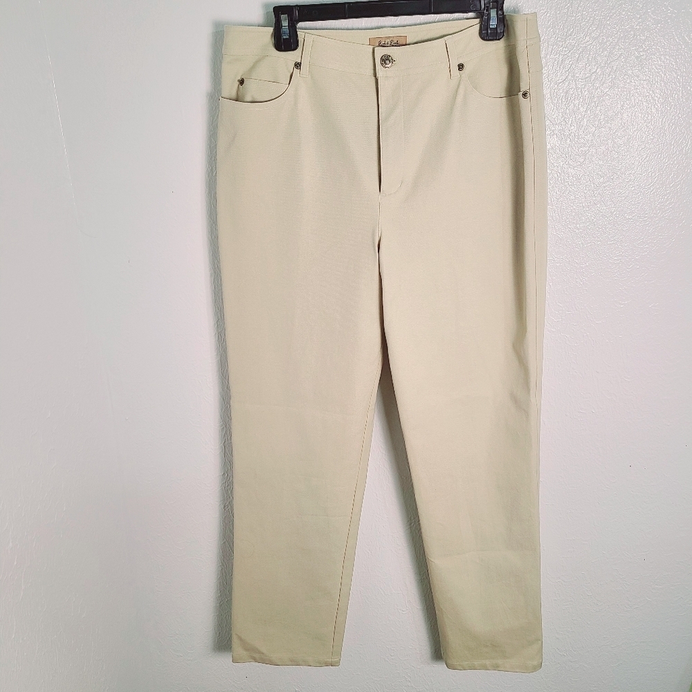Peck & Peck Weekend Khaki Straight-Leg Pants, Size 12